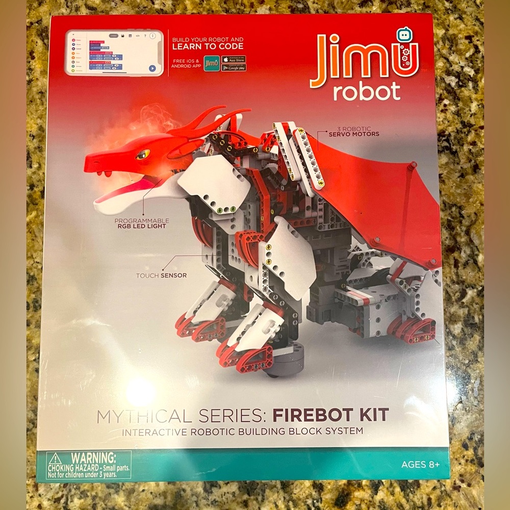 New JIMU FireBot Kit, App-Enabled Building Coding STEM Robot Kit Mythical Series